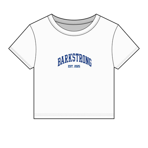 BarkStrong 'Built Different' Women's Crop Tee — Athletic 25 Design